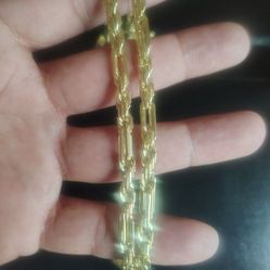 Milano 14k gold plated chain kneclace 24 long