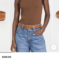 NEW FRAME BROWN LEATHER BELT SIZE SMALL