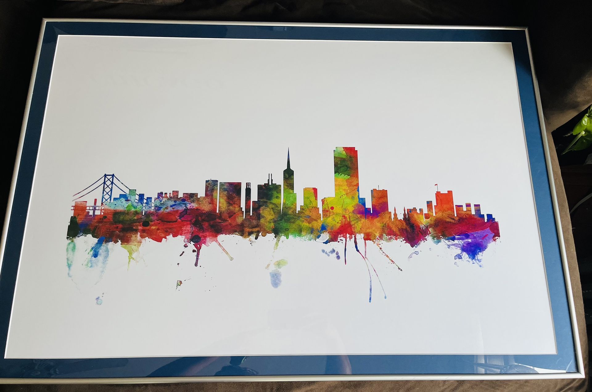 City Scape Art San Francisco Skyline Print Framed