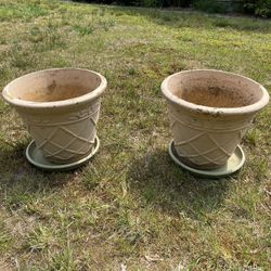 Light Foam Large Flower Pots With Tray