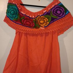 Floral Mexican Style Blouse 