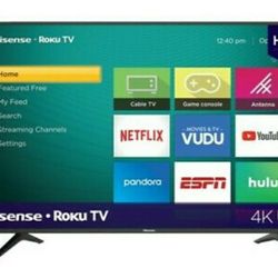 Excellent Condition Pre-owned Hisense 50" Class 4K UHD HDR LED Roku Smart TV 


