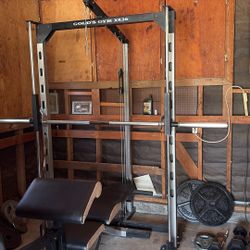 Weight Cage With Bench And Weights 