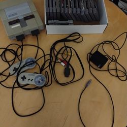 Super Nintendo SNES Entertainment System Games And Controllers Console 