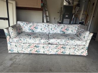 Quilted Floral Upholstered Sofa