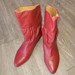 FRYE Red Leather Boots, Size 6