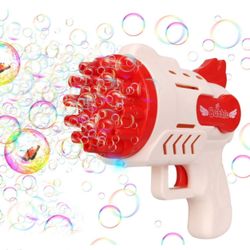 Gatling Bubble Machine for Kids Bubble Gun with Light & 12 Hole Automatic Bubble