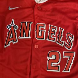 Youth Red Los Angeles Angels Mike Trout Fully Stitched Jersey