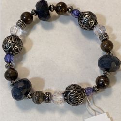 Lia Sophia Beaded Necklace And Stretch Bracelet Matching Set