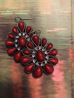 Red Cluster Earrings