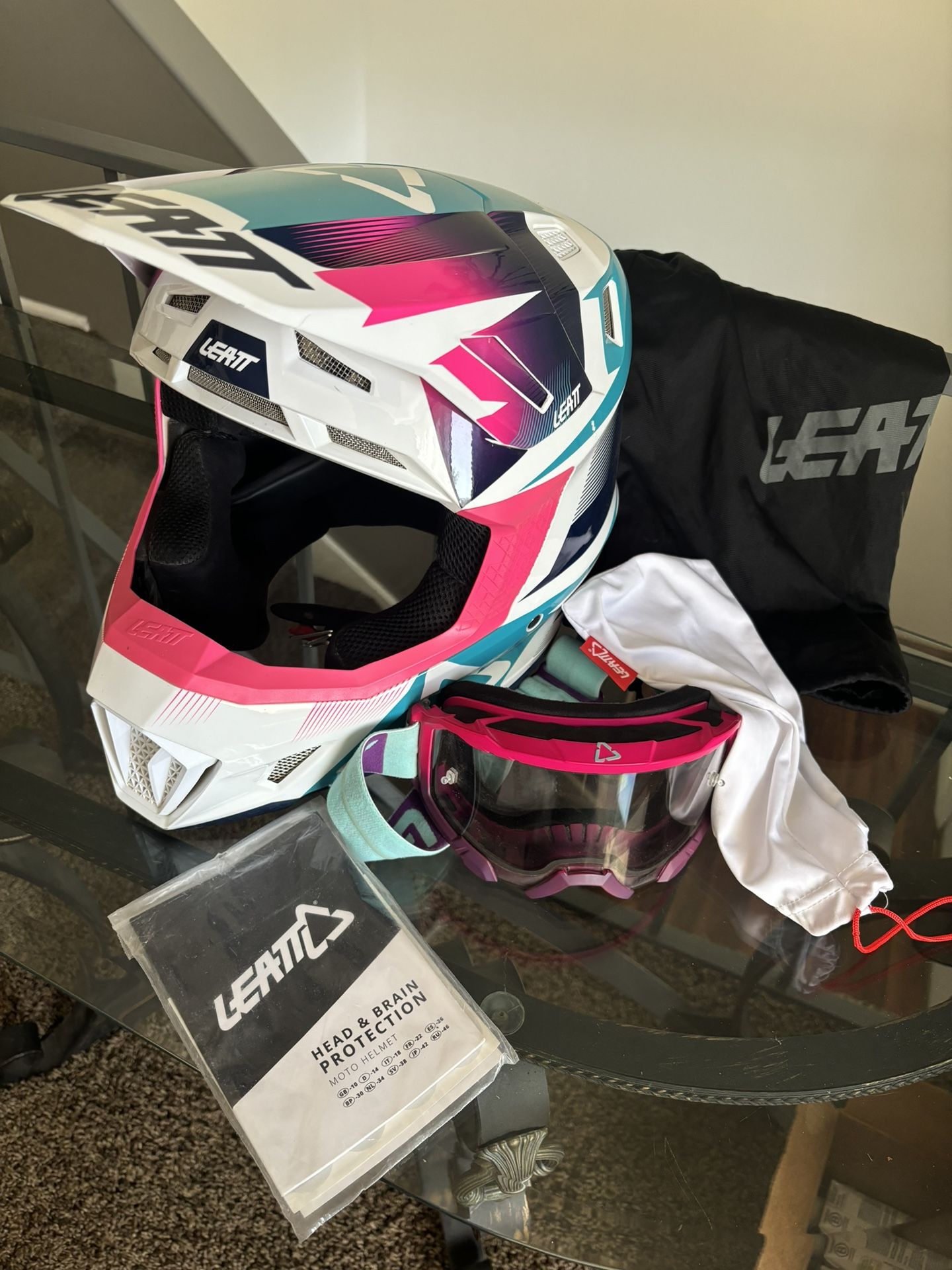 Dirt Bike Women’s Helmet W/glasses
