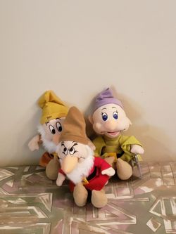 Lot of 3 Seven Dwarves Plush Figures (nonserial)