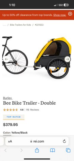 Bee Bike Double Trailer (new/unboxed)