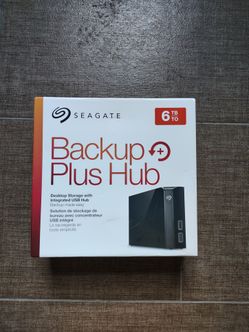 6TB Seagate backup plus hard drive with USB hub external HDD for desktop laptop server back up