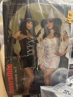 New, Women’s Reversible witch costume. Sizes S/M and 2X/4X Available