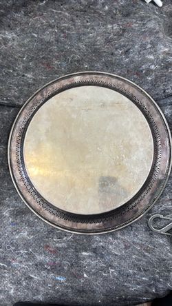 WM Rogers & Son round silver-plate serving tray