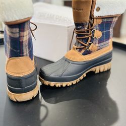 DREAM PAIRS Women's Winter Duck Boots Mid Calf Warm Insulated Faux Fur Lined Waterproof Lace Up Snow Boots