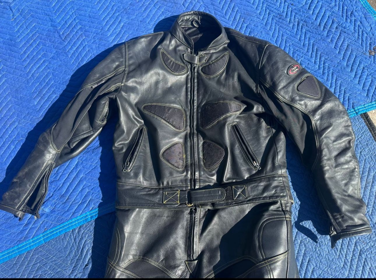 $70 -leather racing suit - leather for motorcycle racing - good condition- large