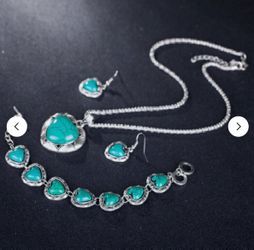 Tibetan Turquoise Heart Style 3pcs Set