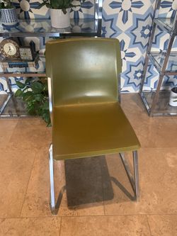 6 Vintage Olive Green Chairs