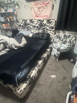 cow print bed frame