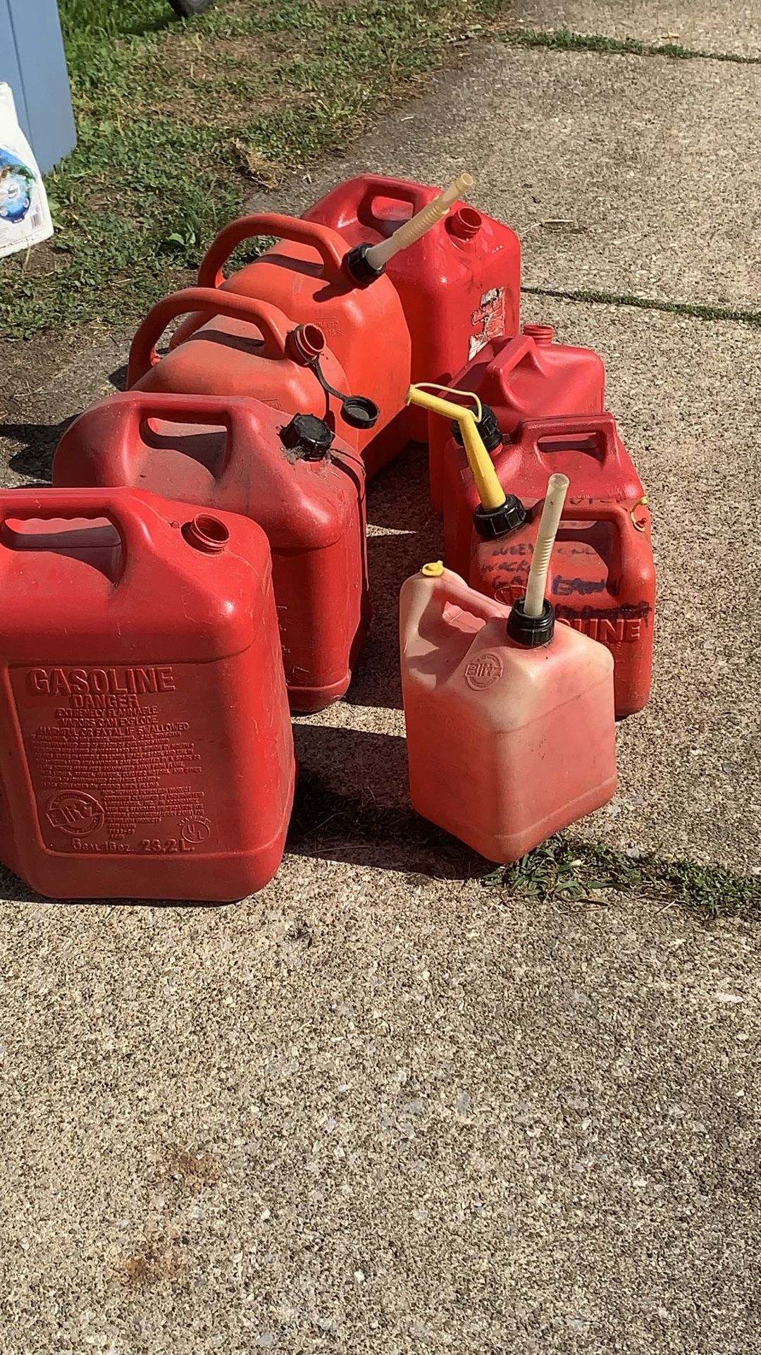 6 Gallon And 5 Gallon Gas Cans