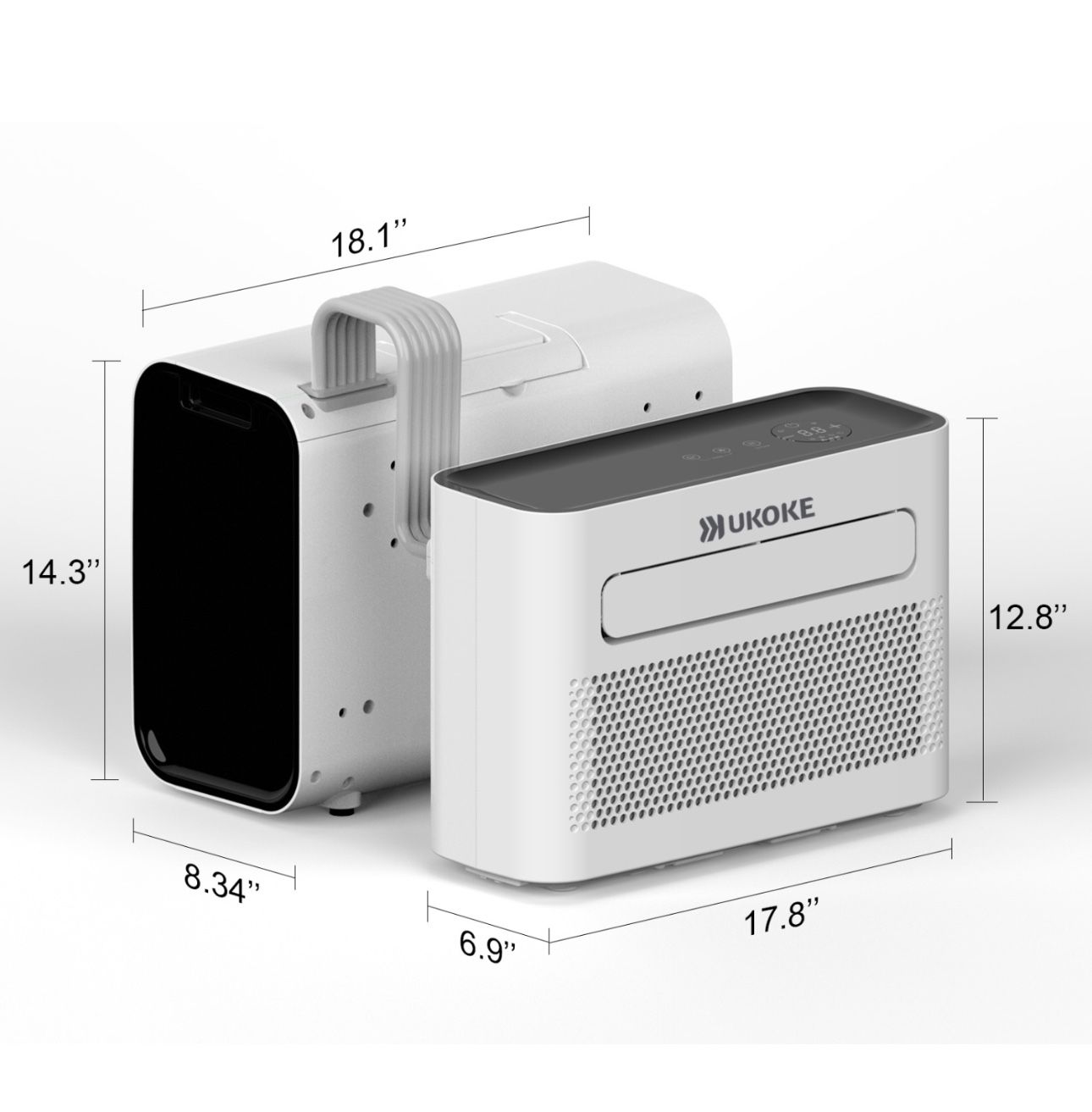 Ukoke USPC06C Caravan Window AC Cools Up To 100 Sq.Ft,Compatible With Alexa, 6500 BTU, 4 In 1 AC Unit With Cool, Fan, Dehumidifier & Slee