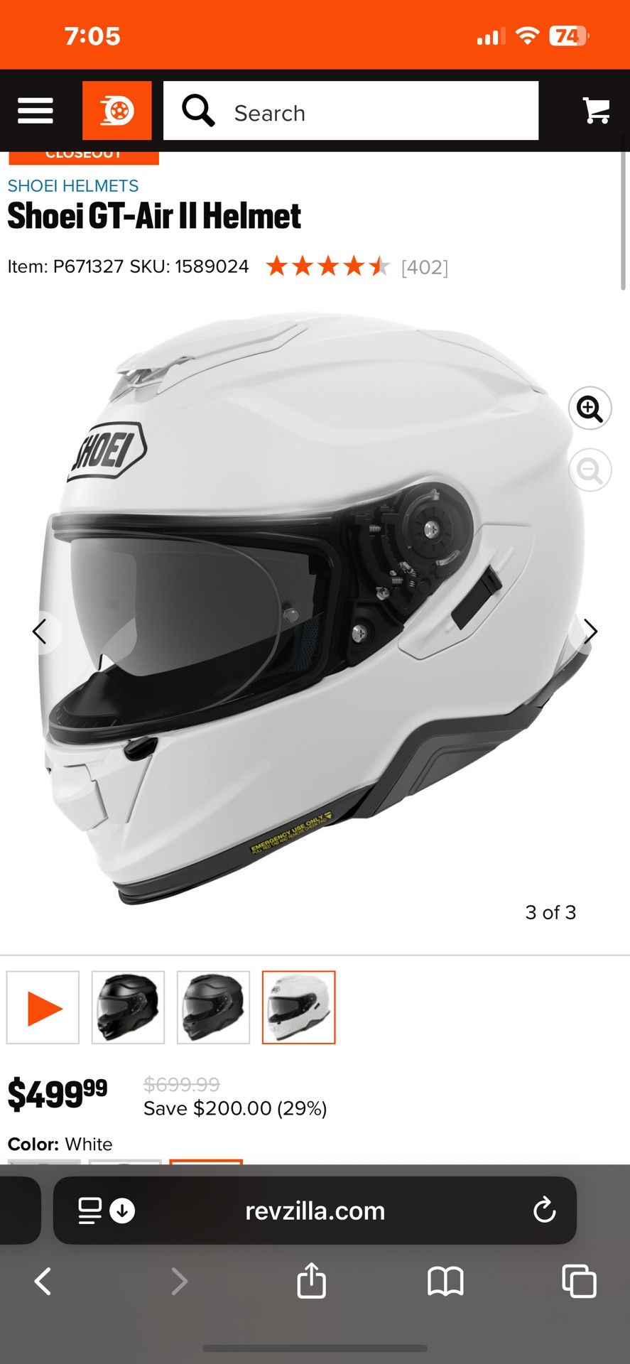 Shoei GT AIR II $300