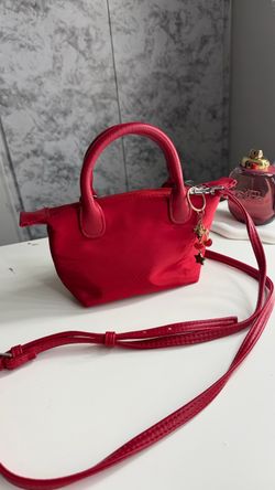 Red dupe longchamp bag