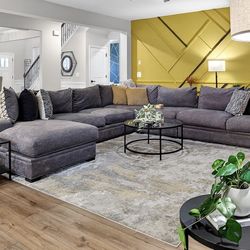 Large Gray Sectional Sofa – Excellent Condition