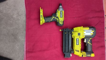 Ryobi brad nailer and impact gun 18 volt