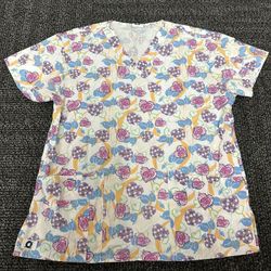 scrubs  Tops women s, O2 With Pockets,Hearts And Flowers