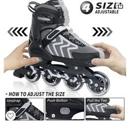 MammyGol Inline Skates for Adults Kids, Adjustable Aggressive Durable Roller Skates with Giant Wheels, High Performance Skates for Men Women Boys Girl
