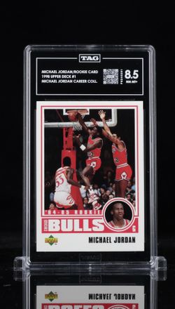 Michael Jordan 1998 Upper Deck Rookie Card TAG Graded 8.5
