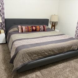 Tate Upholstered King Bed from Crate and Barrel (mattress not included)