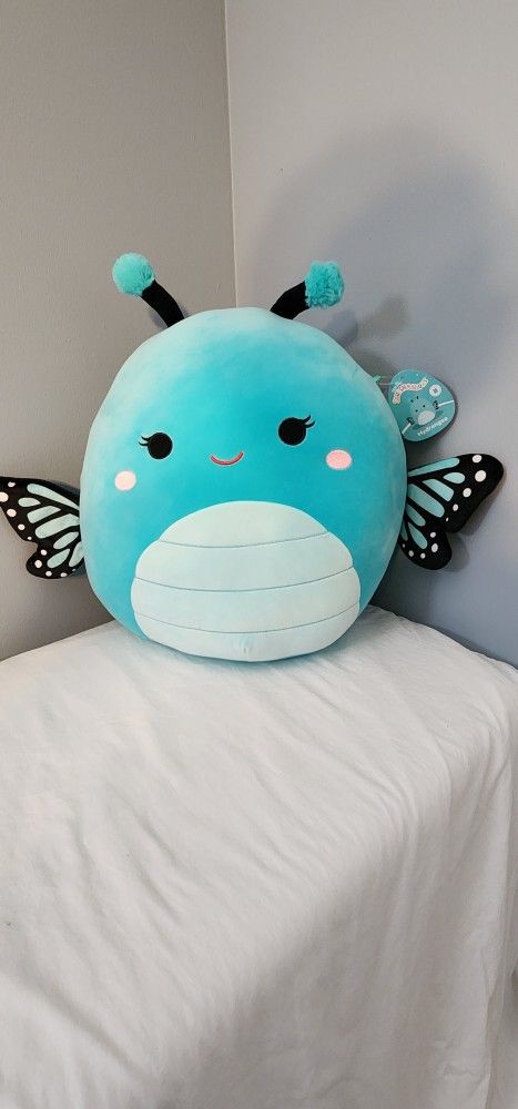 16" Hydrangea the Teal Monarch Butterfly SQUISHMALLOW NWT 2024