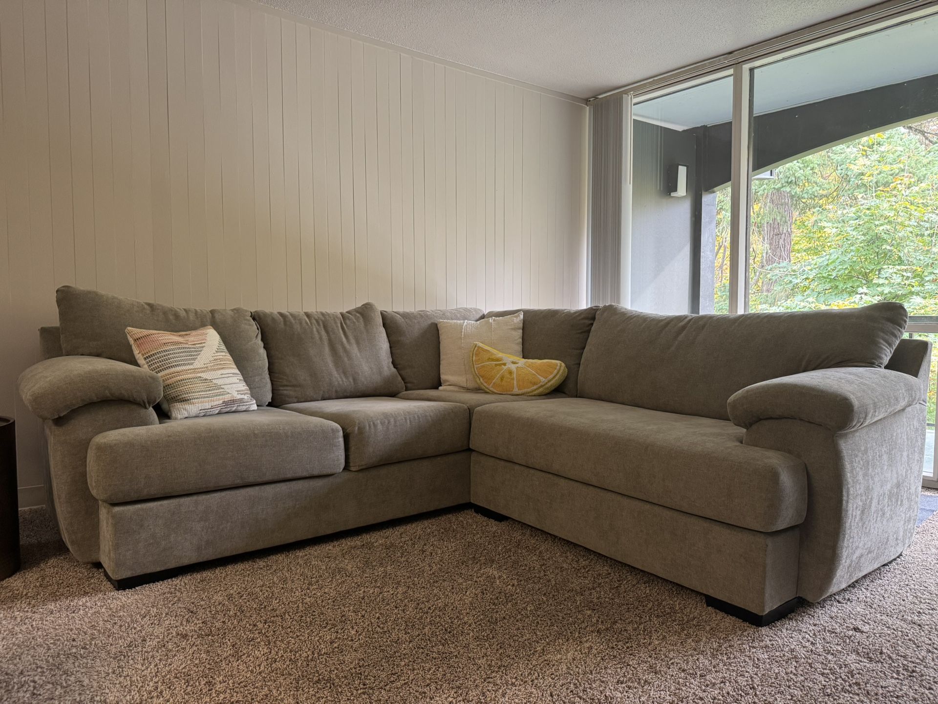 Like New Neutral Green Sectional 