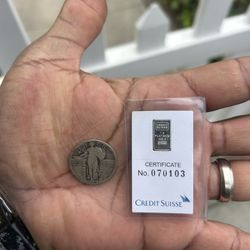 Vintage 1 gram Platinum Bar Credit Suisse Valcambi Switzerland