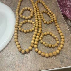 Handmade Wooden Bracelet And Necklace