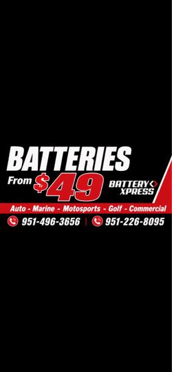 Car Batteries- NEVER USED- From $49