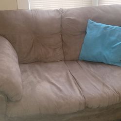 Light Brown Suede Loveseat