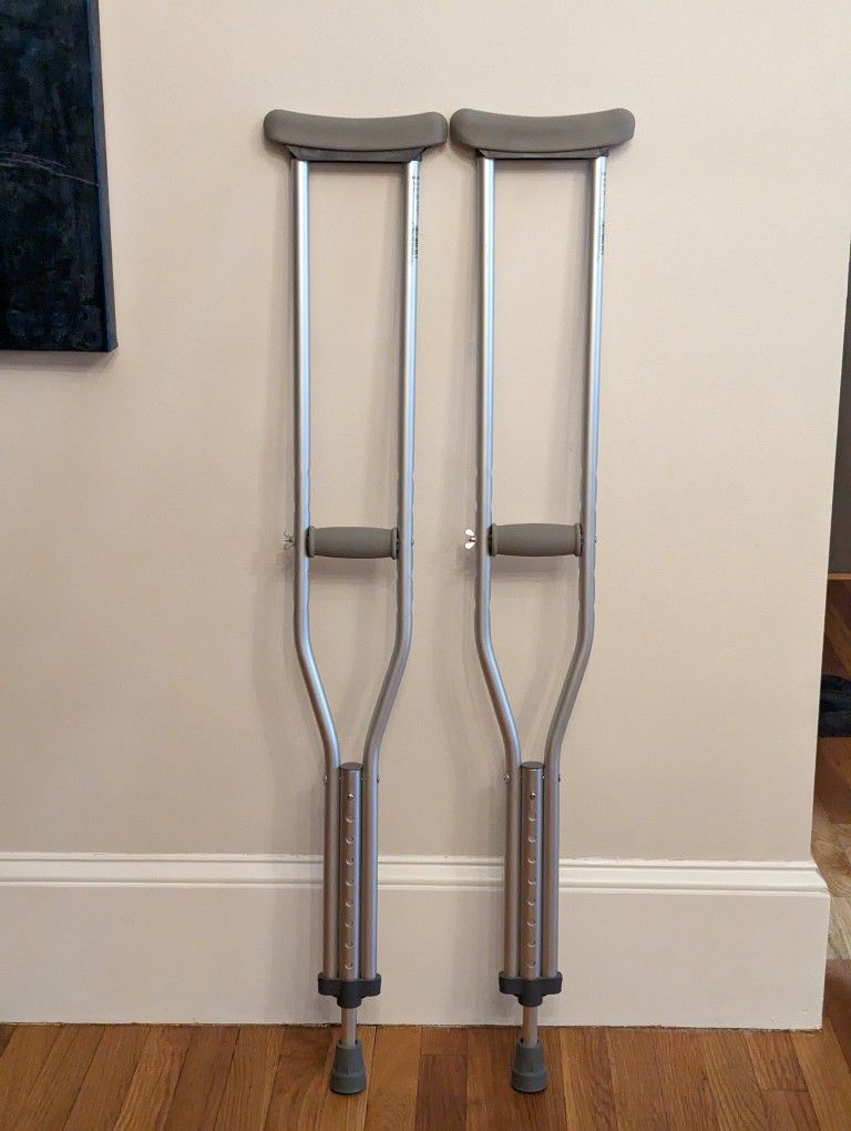 Adjustable Aluminum Crutches (Pair) - Free