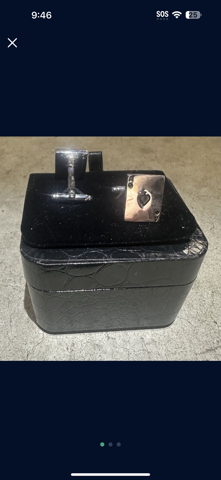 Ace of Spades Cufflinks Card Poker Casino Dealer Brand New With Gift Box