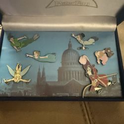 Peter Pan Boxed Pin Set Wendy Michael John Flying Disney 5030 England Neverland