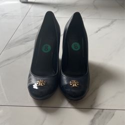 Tory Burch Navy Blue Wedges Size 8