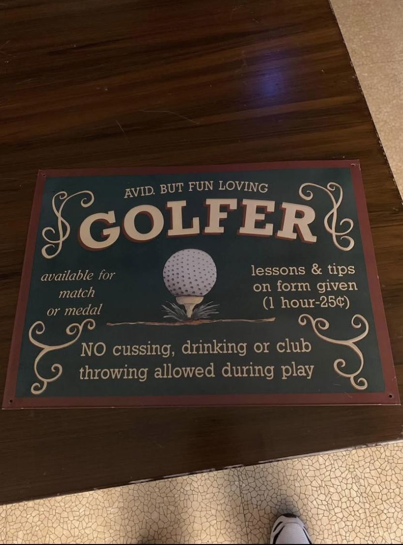 Golf Metal Sign.
