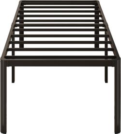 24 Inch High Twin Bed Frames with Rounded Corner Legs, Heavy Duty Metal Twin Size Platform Bed Frame No Box Spring Needed, Easy Assembly, Noise Free, 