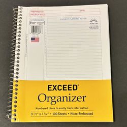 NEW Norcom Spiral Bound Project Planner Organizer 100 Sheets 
