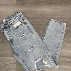 Ripped Light Blue Mom Jeans