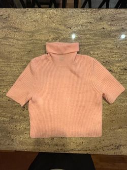 House of Harlow 1960 pink cropped ribbed turtleneck- Women’s Medium